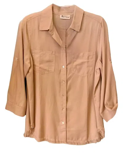 K & C Clothing Tencel Butoon Down Shirt In Khaki In Brown