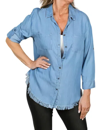 K & C Clothing Tencel Shirt In Oxide Blue