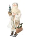K & K Interiors K&k Interiors 27in Santa In Coat With Tree & Sack Of Gifts In White