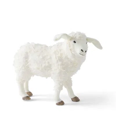 K & K Interiors 18 Inch Fluffy Standing Sheep In White
