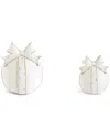 K & K INTERIORS K & K INTERIORS SET OF 2 BLACK & WHITE PORCELAIN LED TABLETOP ORNAMENTS