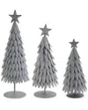 K & K Interiors Set Of 3 Weathered Metal Trees With Star Tops