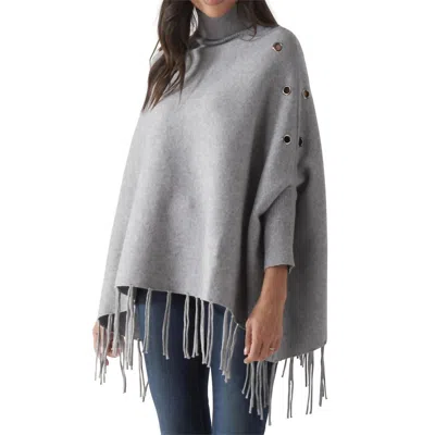 K & K Interiors Turtleneck Ponchos With Sleeves In Gray
