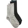 K. Bell Socks K Bell Socks Assorted 2-pack Scalloped Rib Crew Socks In Gray