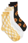 K. Bell Socks K Bell Socks La Sunflower Assorted 3-pack Crew Socks In Yellow Multi