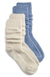K. Bell Socks K Bell Socks Luxury Slouch Assorted Rib 2-pack Crew Socks