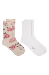 K. Bell Socks K Bell Socks Rose Blooms Assorted 2-pack Crew Socks In Multi