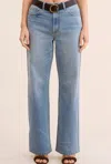Shop K-fashion Wide Leg Mid Rise Jeans In Light Wash
