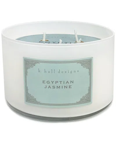 K. HALL DESIGNS K. HALL DESIGNS EGYPTIAN JASMINE WHITE GLASS CANDLE