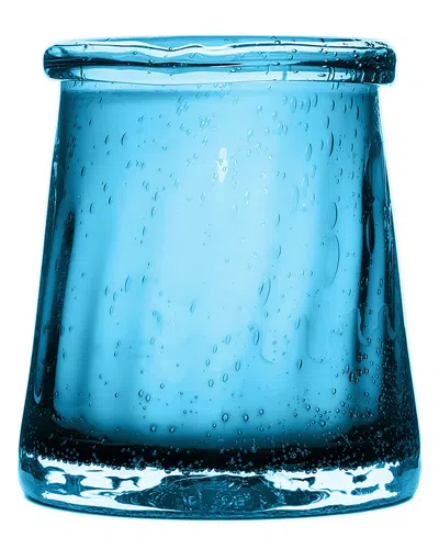 K. Hall Studio Candle Collection K. Hall Designs Large Citronella + Juniper Bubble Glass Candle In Blue