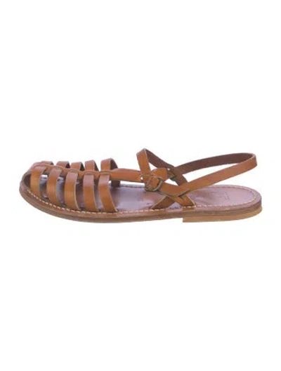 Pre-owned K Jacques St. Tropez Leather Flats In Brown