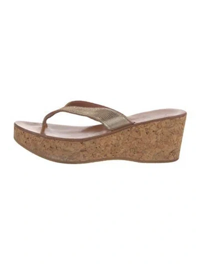 Pre-owned K Jacques St. Tropez Leather Flip Flops In Pink