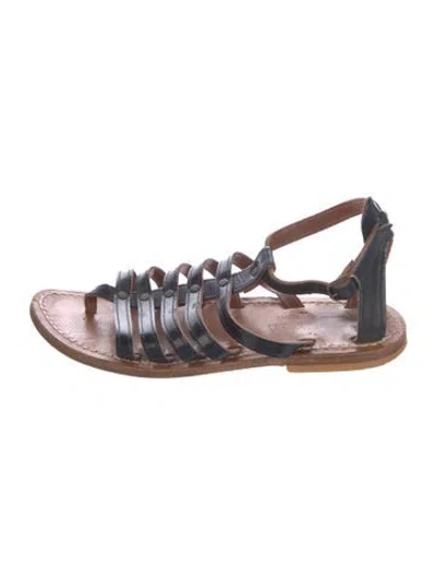 Pre-owned K Jacques St. Tropez Leather Gladiator Sandals In Brown