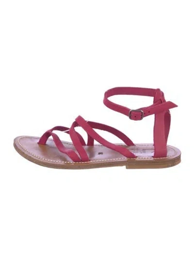 Pre-owned K Jacques St. Tropez Leather Gladiator Sandals In Pink