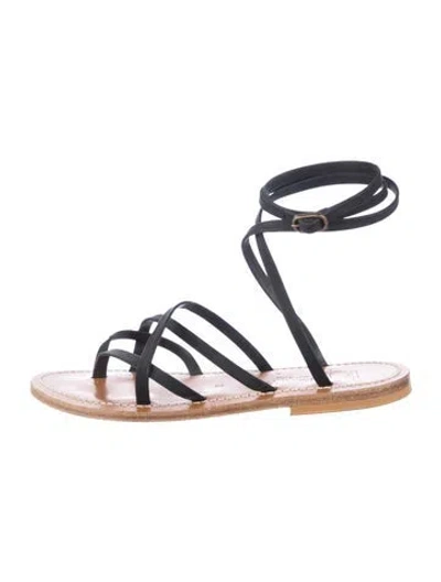 Pre-owned K Jacques St. Tropez Leather Sandals In Blue