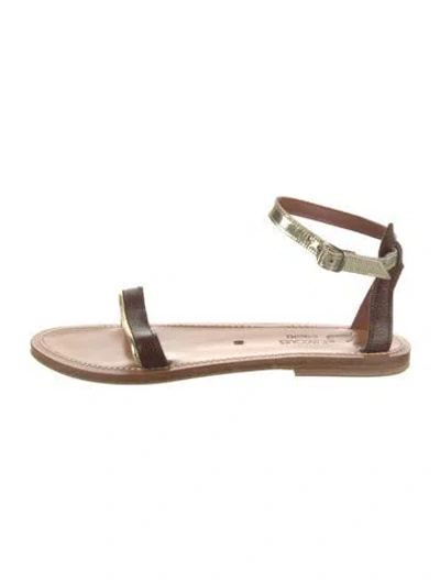 Pre-owned K Jacques St. Tropez Leather Sandals In Brown