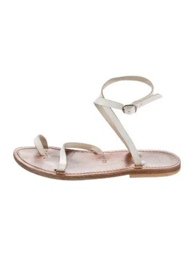 Pre-owned K Jacques St. Tropez Leather Sandals In Gold