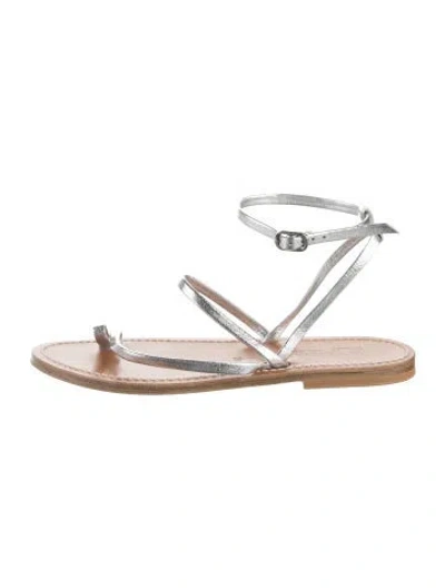 Pre-owned K Jacques St. Tropez Leather Sandals In Silver