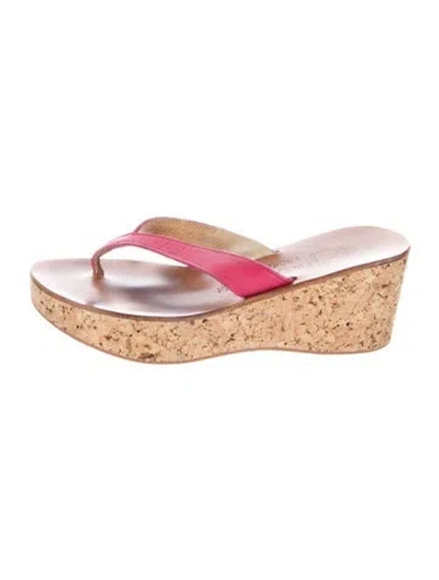 Pre-owned K Jacques St. Tropez Leather Slides In Black