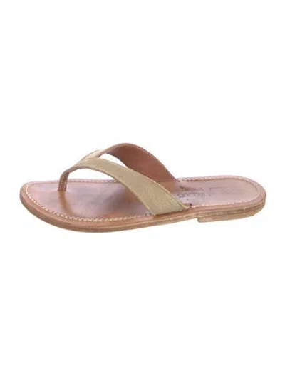 Pre-owned K Jacques St. Tropez Leather Slides In Brown