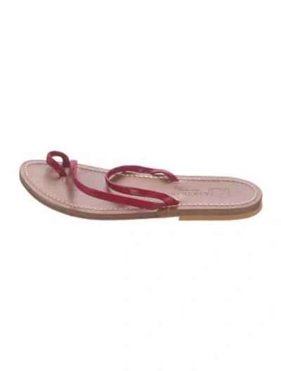 Pre-owned K Jacques St. Tropez Leather Slides In Pink