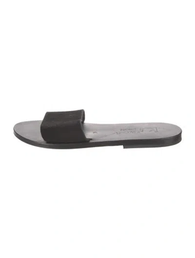 Pre-owned K Jacques St. Tropez Leather Slippers In Gray