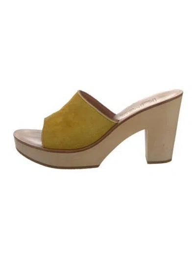 Pre-owned K Jacques St. Tropez Suede Mules In Yellow