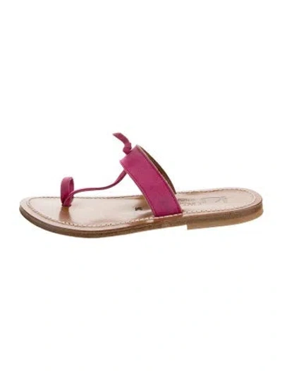 Pre-owned K Jacques St. Tropez Suede Slides In Pink