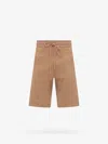 K Krizia Cotton Blend Bermuda Shorts With Logo Embroidery In Brown