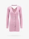 K Krizia Viscose Cardigan With Ribbed Pattern In Pink