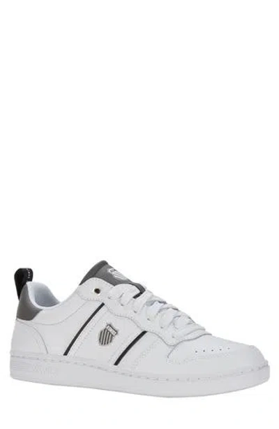 K-swiss Lozan Match Leather Tennis Shoe In White/black/gunmetal