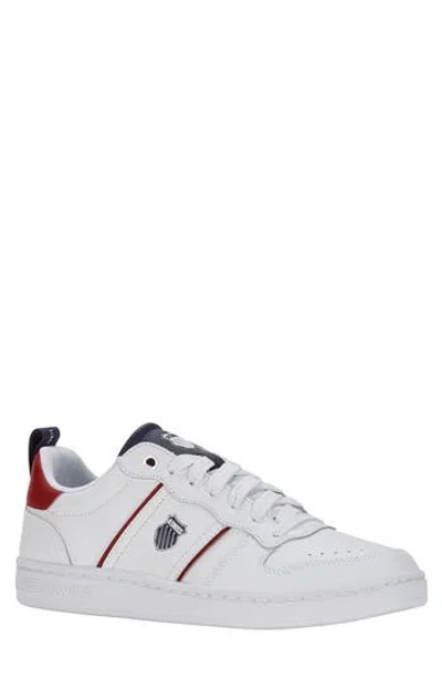 K-swiss Lozan Match Leather Tennis Shoe In White/samba/peacoat