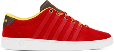 Pre-owned K-swiss Men's Kswiss Court Pro Ii Harry Potter Gryffindor Sneakers In Red/brown/yellow