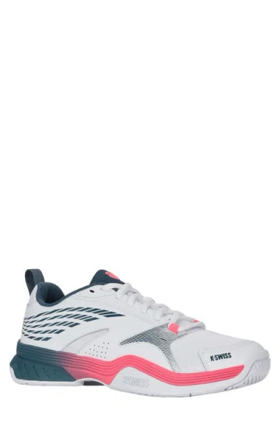 K-swiss Speedex Tennis Shoe In White/stargazer/neon Blaze