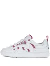 K-swiss Striped Leather Sneakers In White