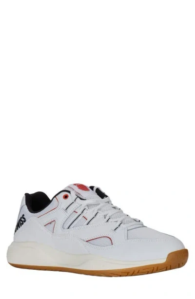 K-swiss Tura Team Court Sneaker In White/black/mars Red