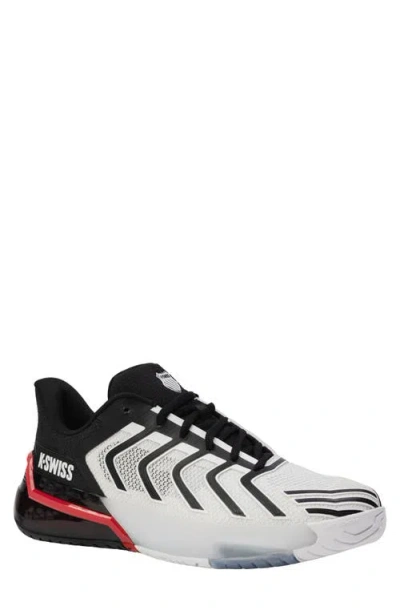 K-swiss Ultrashot 4 Tennis Shoe In White/black/mars Red