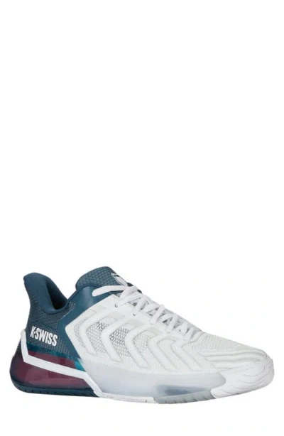 K-swiss Ultrashot 4 Tennis Shoe In White/stargazer/neon Blaze