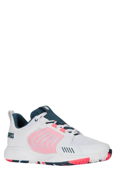 K-swiss Ultrashot Team Tennis Shoe In White/starglazer/neon Blaze