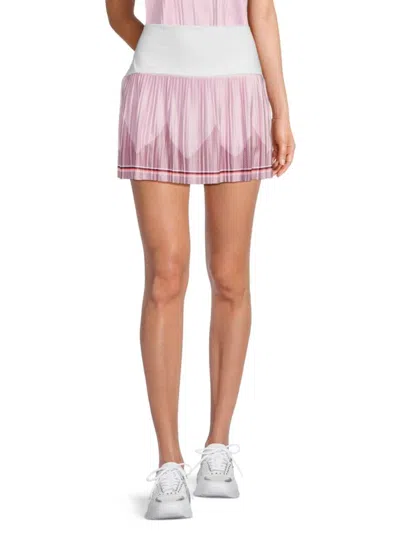 K-swiss Women's Colorblock Pleated Tennis Skirt In Light Quartz