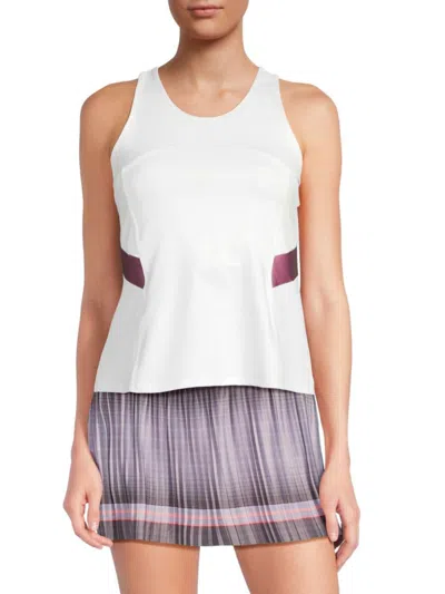 K-swiss Women's Racerback Cutout Tank Top In White