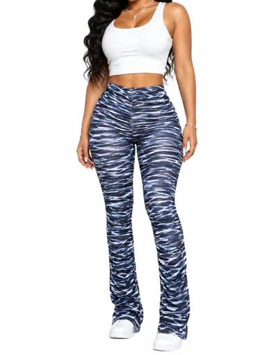 K Too Andrea Stacked Pants In Multi In Blue