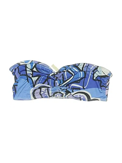 Pre-owned K Too Swimsuit Top Blue Print Pattern Swimwear