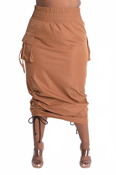 K Too Windbreaker Maxi Skirt In Mocha In Brown
