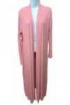 K Too Women's Long Open Cardigan In Pink In Pink