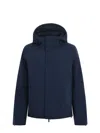 K-way High-collar Adjustable-hood Coat In Blue