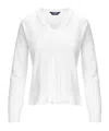 K-way Cropped White Sweatshirt With V-neck And Ribbed Finish In White