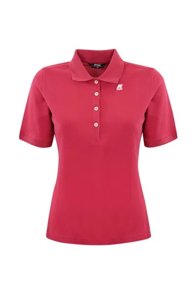 K-way Ali Polo Shirt In Cotton In Dk Pink
