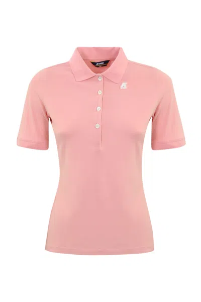 K-way Ali Polo Shirt In Cotton In Pink Power