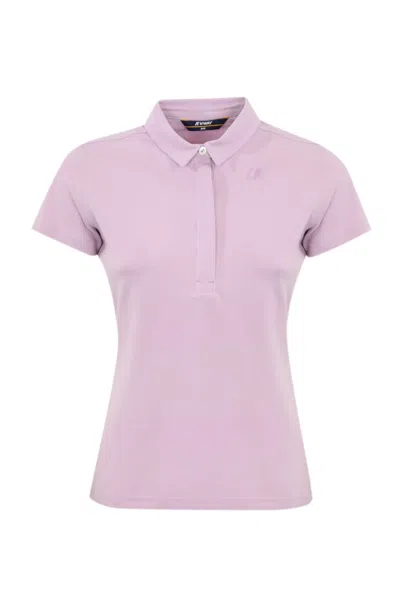 K-way Amanda Piquet Polo Shirt In Cotton In Pink